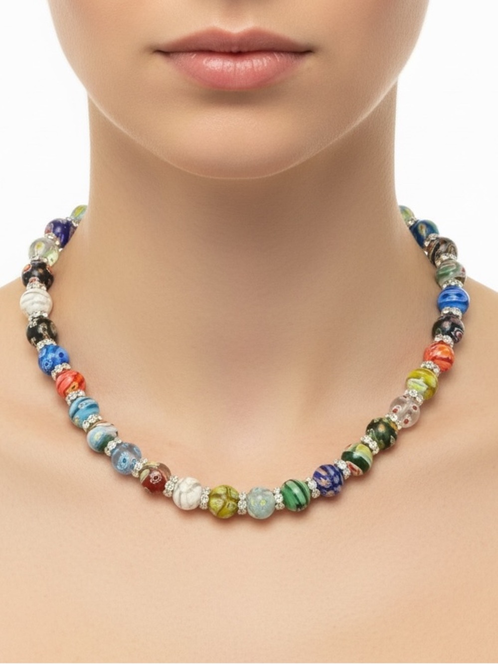 Vintage Murano Style Glass Bead Necklace